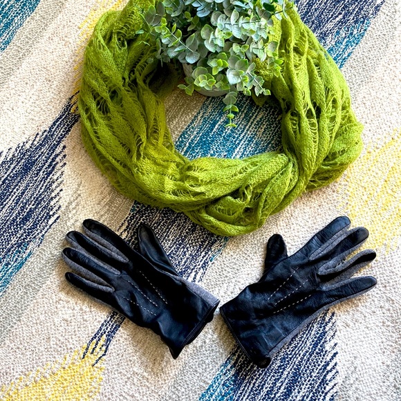 Ralph Lauren Two-tone Leather Gloves - Picture 1 of 10